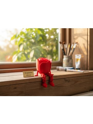 SNM Rose Man Eklemli Gül Adam Figürü - Sevgililer Günü Hediyesi (6cm)