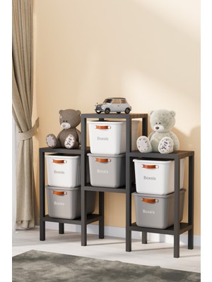 Deyhome Ombeg 6 Katlı Düzenleyici Raf Ünitesi, Kitaplık, Banyo Rafı Mutfak Rafı Balkon Rafı Organizer Siyah