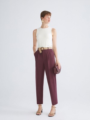 Lc Waikiki Yeni Sezon Beli Kemerli Havuç Kesim Kadın Pileli Pantolon