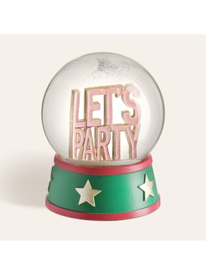 PremiumPort El Yapımı Yeşil Cam Kar Küresi 10X10X13 Cm, Şık ve Zarif Dekorasyon