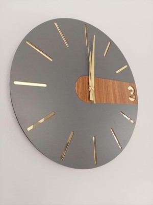 Delixa Ahşap Sessiz Akar Mekanizmalı Ev Ofis Çift Renk Duvar Saati