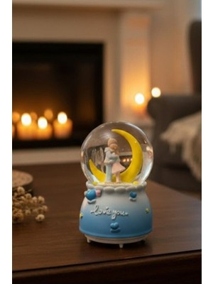 PremiumPort Aşıklar Temalı Büyük Kar Küresi, Hilal Ay Figürlü Sevgililer Günü Hediyesi