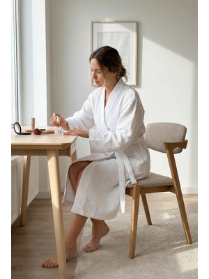 Lucy and Home Unisex , 4 Kat Müslin Sabahlık / Bornoz /kimono