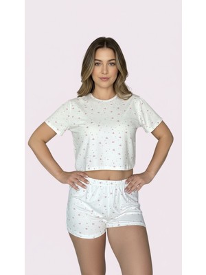 Merlot T-Shirt Şort Örme Pijama Takımı