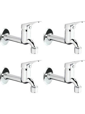 TrentCo 4lü Aç Kapa Mix Lavabo Musluk Wc Lavabo Uzun Musluk Perlatörlü ( Lisinya )