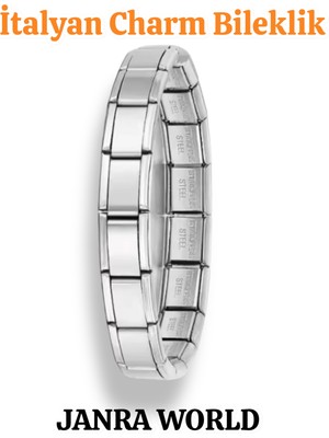 Janra World Italyan Charm Bileklik – Paslanmaz Çelik, Her Bileğe Uygun Her Yaşa Uygun Unisex Model Hediyelik