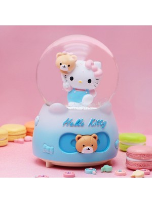 PremiumPort Büyük Boy Mavi Kar Küresi Işıklı, Müzikli, Püskürtmeli, Şık Hediye