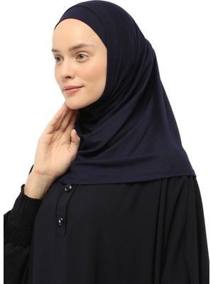Altobeh İkili Set Pratik Eşarp Hazır Türban Ve Hijab Tesettür Bonesi - Lacivert