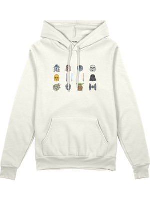 The Lucid Lab Star Wars Icons Oversize Hoodie - Beyaz