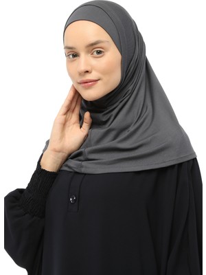 Altobeh İkili Set Pratik Eşarp Hazır Türban Ve Hijab Tesettür Bonesi - Füme