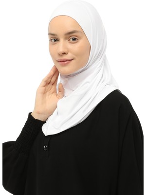 Altobeh İkili Set Pratik Eşarp Hazır Türban Ve Hijab Tesettür Bonesi - Beyaz