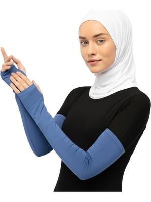 Altobeh Parmak Geçmeli Penye Tesettür Kolluk Açık Kot