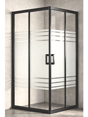 Durul Duşakabin Kare Siyah Profil 5mm Desenli H:190 cm