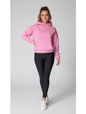 Merlot Oversize Kanguru Cepli Kapüşonlu Sweatshirt