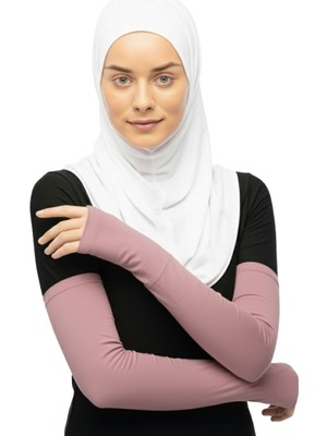Altobeh Parmak Geçmeli Penye Tesettür Kolluk Koyu Pembe