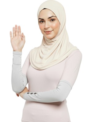 Altobeh Düğmeli Pratik Tesettür Kolluk Penye Namaz Kolluğu - Gri
