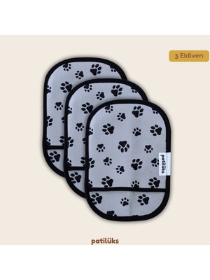 Patilüks 3'lü Kedi Köpek Tüy Toplayıcı Eldiven - Kıyafet, Koltuk, Halı İçin Yıkanabilir Temizleme Eldiveni