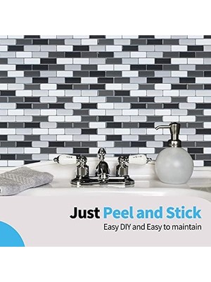 Storemax ART3D Tabakalar ve Çıkartma Backsplashes Fayans Mutfak Duvar Stikers, 6 Adet, Vinil, A 01, 12IN x 12IN