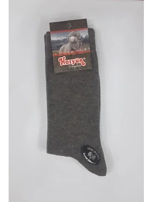 Hasyün 2li Yün Çorap Gerçek Yün Hakiki Sıcaklık Gri-Kahverengi-Lacivert-Füme