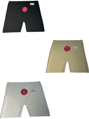 Dorya 3'lü Paket Lazer Kesim Yüksek Bel Şort Boxer