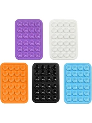 Storemax Silikon Telefon Tutucu Ped, Renkli Kare Tasarım, Otomobil ile Uyumlu Telefon Sabitleyici, Ultra Güçlü Vantuzlu (Beyaz)