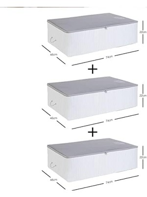 Storemax 3'lü Boy Gri Renk Stuff & Things Altı Hurç Set