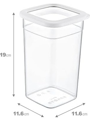 Storemax 6'lı Set Skali Kare Saklama Kabı Beyaz 1440 ml