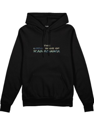 The Lucid Lab The Great Wave Of Kanagawa Oversize Hoodie - Siyah