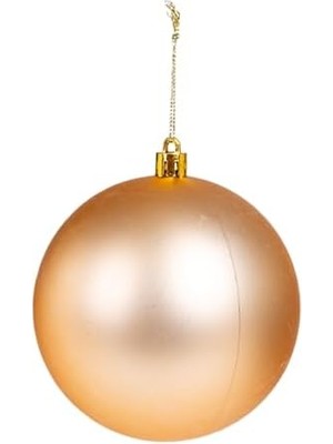 Storemax Yılbaşı Topu Simli Mat Parlak 6'lı Set Şampanya- 10 Cm.