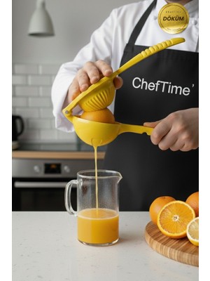ChefTime Gerçek Döküm Narenciye Limon Sıkacağı | Sarı Renk