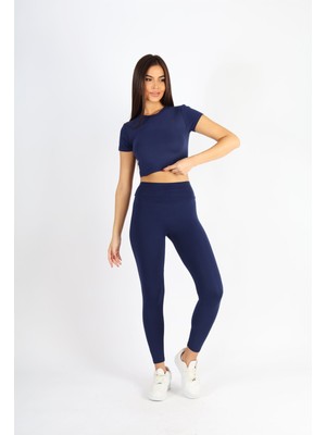 Softandbasic Kadın Tayt Takım Toparlayıcı Tayt Üst Crop Ikili Takım