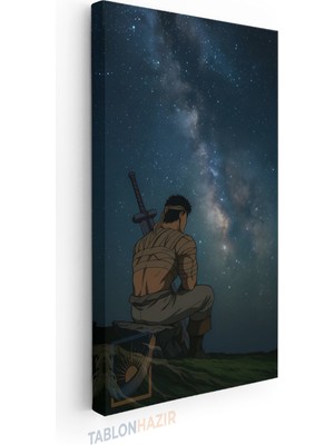 Tablonhazır Dikey Panaromik Kanvas Tablo Modern Duvar Tablosu Berserk Guts 5 Yeni Ev Hediyesi Ev Ofis Tablo