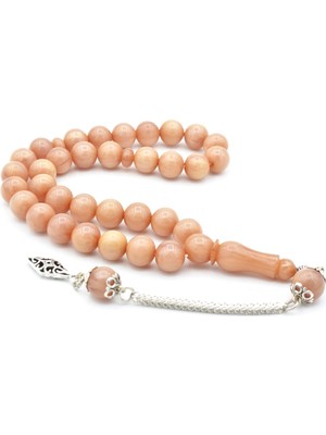 Murty99 Gümüş Kaplamalı Küre Kesim Hareli Beyaz Katalin Tesbih