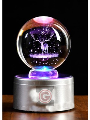 PremiumPort Renkli LED Işıklı Cam Geyik Küre ve Melek Kolye Dekorasyonu