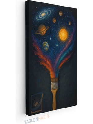 Tablonhazır Dikey Panaromik Kanvas Tablo Modern Duvar Tablosu Hayali Gezegen Yeni Ev Hediyesi Ev Ofis Tablo