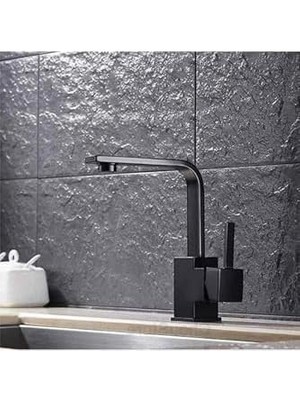 Storemax Venita Siyah Kare T-Mix Lavabo Bataryası