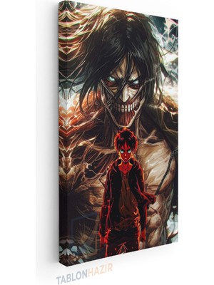 Tablonhazır Dikey Panaromik Kanvas Tablo Modern Duvar Tablosu Anime Aot Yeni Ev Hediyesi Ev Ofis Tablo
