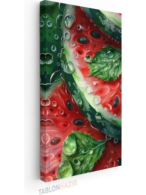 Tablonhazır Dikey Panaromik Kanvas Tablo Modern Duvar Tablosu Kafe Karpuz Gorseli Yeni Ev Hediyesi Ev Ofis Tablo