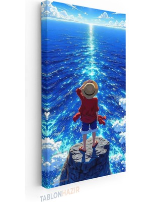 Tablonhazır Dikey Panaromik Kanvas Tablo Modern Duvar Tablosu Anime Luffy Deniz Yeni Ev Hediyesi Ev Ofis Tablo