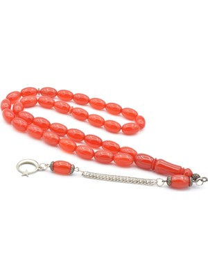 Murty99 Tilki Kuyruğu Kamçılı Badem Kesim Turuncu Katalin Tesbih 001