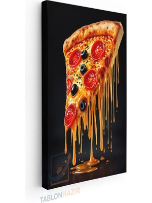 Tablonhazır Dikey Panaromik Kanvas Tablo Modern Duvar Tablosu Pizzaci Pizza Yeni Ev Hediyesi Ev Ofis Tablo