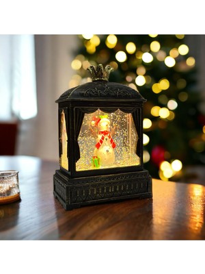 PremiumPort Yılbaşı Işıklı Müzikli Kar Küresi, USB ve Pil ile Çalışır, Hediye Kutulu