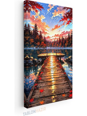 Tablonhazır Dikey Panaromik Kanvas Tablo Modern Duvar Tablosu Fantastik Iskele Soyut Yeni Ev Hediyesi