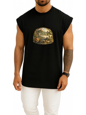 Bahriyeli Collection Oversize Bilecik Göğüs Baskılı Atlet