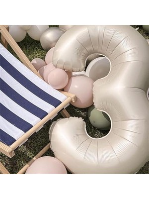 Storemax Rakam Folyo Balon 34 Inç 76-82 cm (Krem, 3)