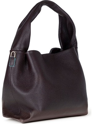 PLM Modern ve Fonksiyonel Tasarımıyla Hakiki Deri Kadın Omuz Çantası – Cortina - Koyu Kahve