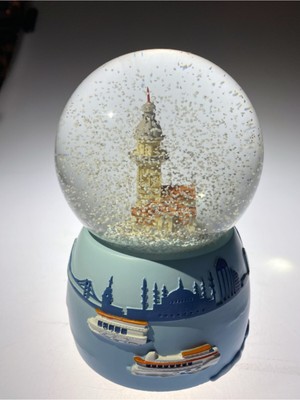 PremiumPort Kız Kulesi Temalı Şeffaf Kar Küresi, Dekoratif ve Şık Tasarım