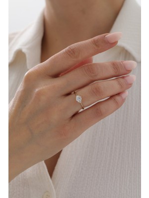 Yavuz Kuyumculuk 14 Ayar Altın Modern Tektaş Yüzük