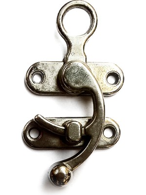 DS LLC Kancalı Yay Gözü, Ahşap Kutu Klipsi - Büyük, Nikel, 1 Adet Iegtgrs-34