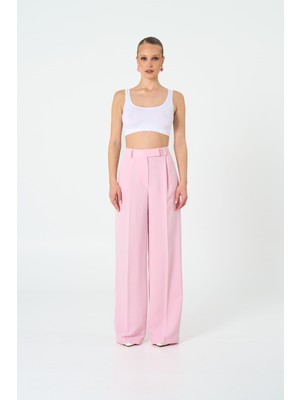 Thalure Kadın Pembe Pileli Pantolon